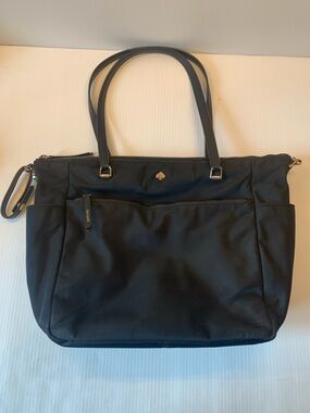 kate spade Black Nylon Tote with silver Accent